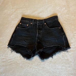 Levi's black denim shorts